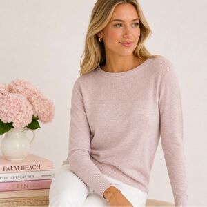 360 Sweater 100% Cotton Adobe Pink Ribbed Size Small Preppy Minimalist Classic